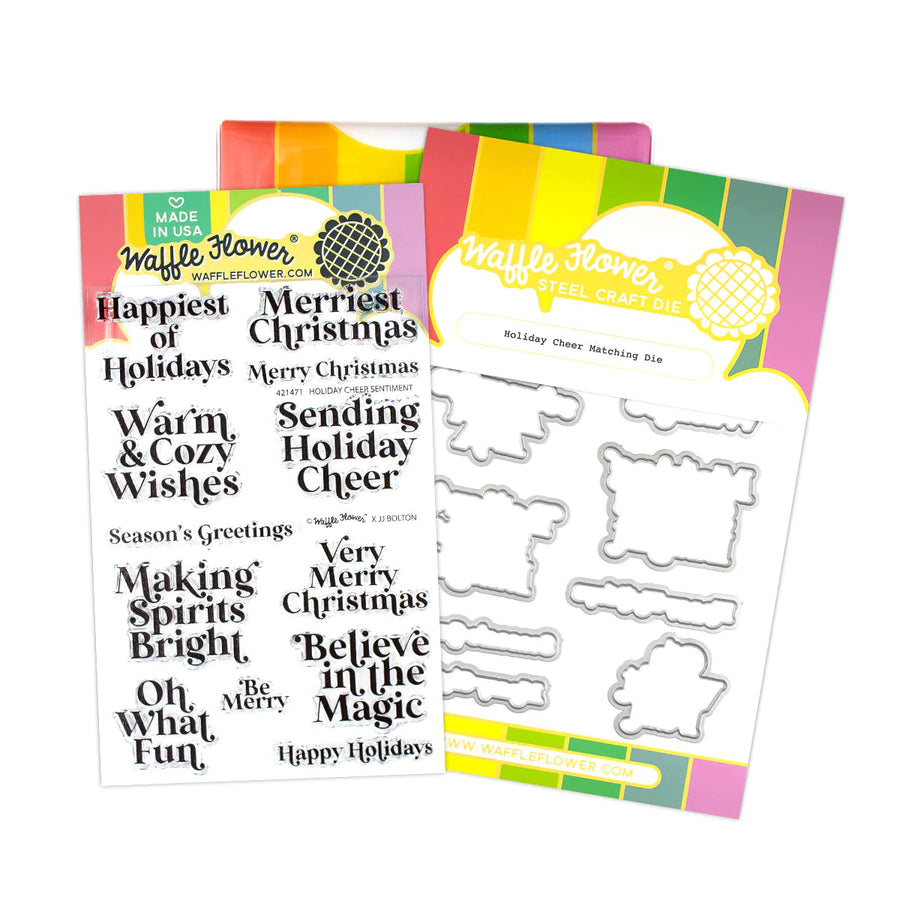 Waffle Flower - Holiday Cheer Sentiments stamps and dies combo