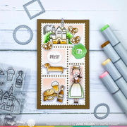Waffle Flower - Postage Collage Mini Slimline Blocks Stencil