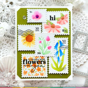 Waffle Flower - Postage Collage Wild Flower Stencil