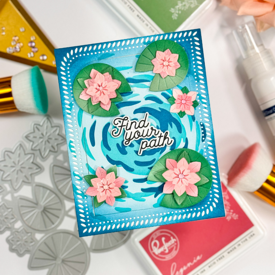 Pinkfresh Studio - Tranquil Water Lilies Stencils