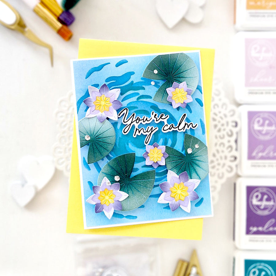 Pinkfresh Studio - Tranquil Water Lilies Stencils