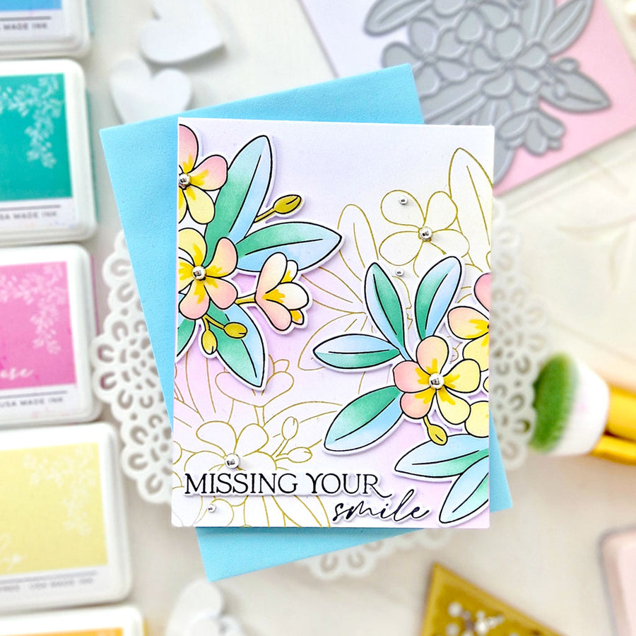 Pinkfresh Studio - Plumeria Stencils