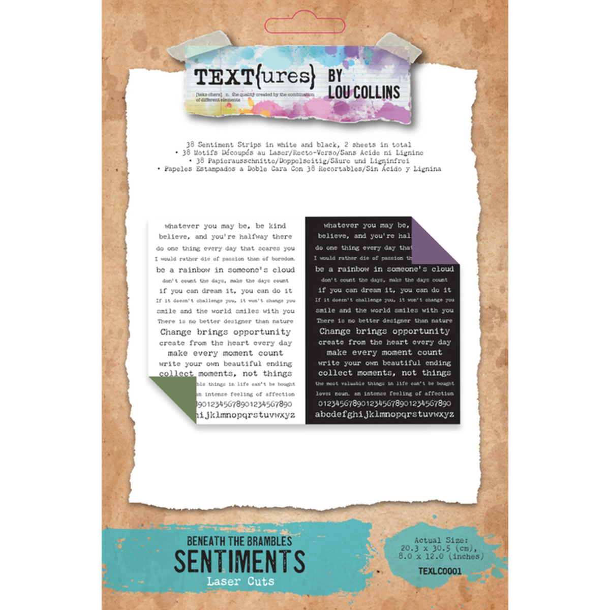 TEXT{ures) by Lou Collins Beneath the Brambles Laser Cut Sentiment Pack