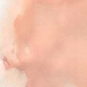 A close-up of a soft peach and pink watercolor wash on textured paper, showing the pigment bleeding and paper texture. Lindy's Gang Cape Cod Coral Starburst Spray