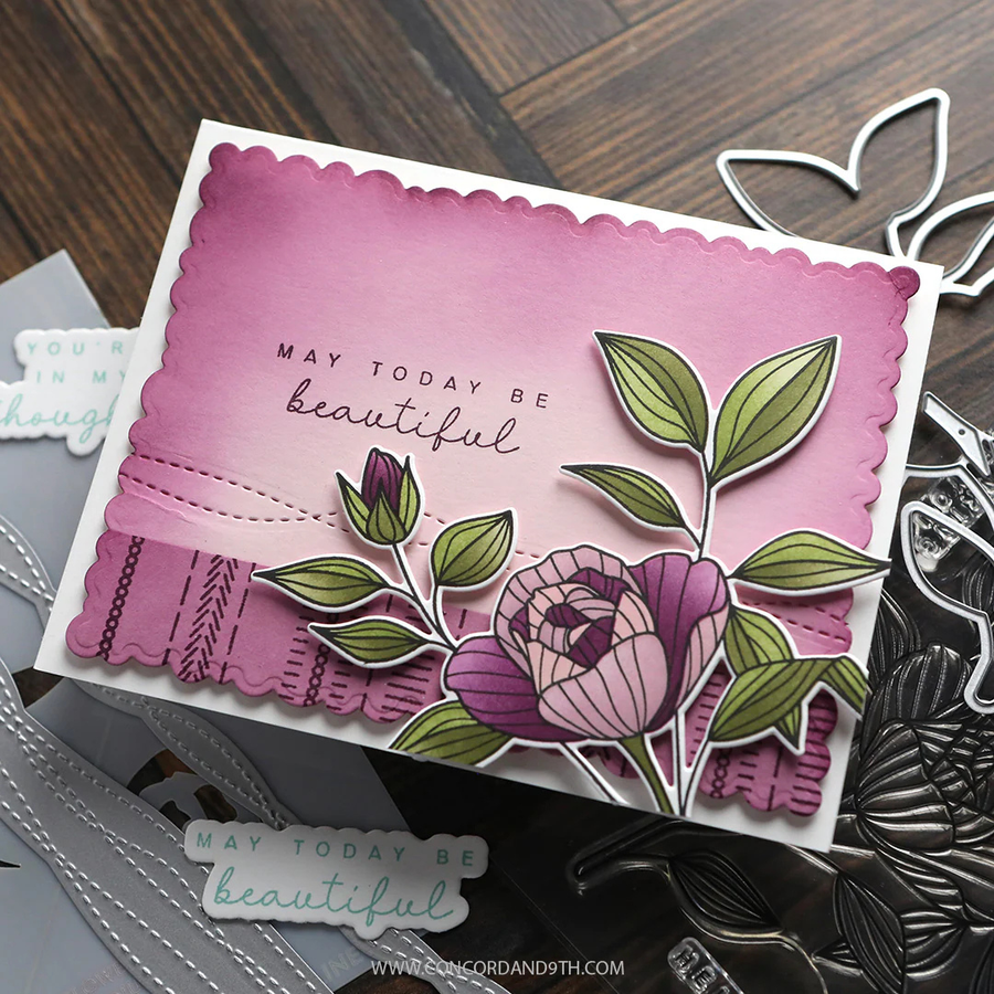 Concord & 9th (Kristina Werner) - Long Line Roses Stamp Set