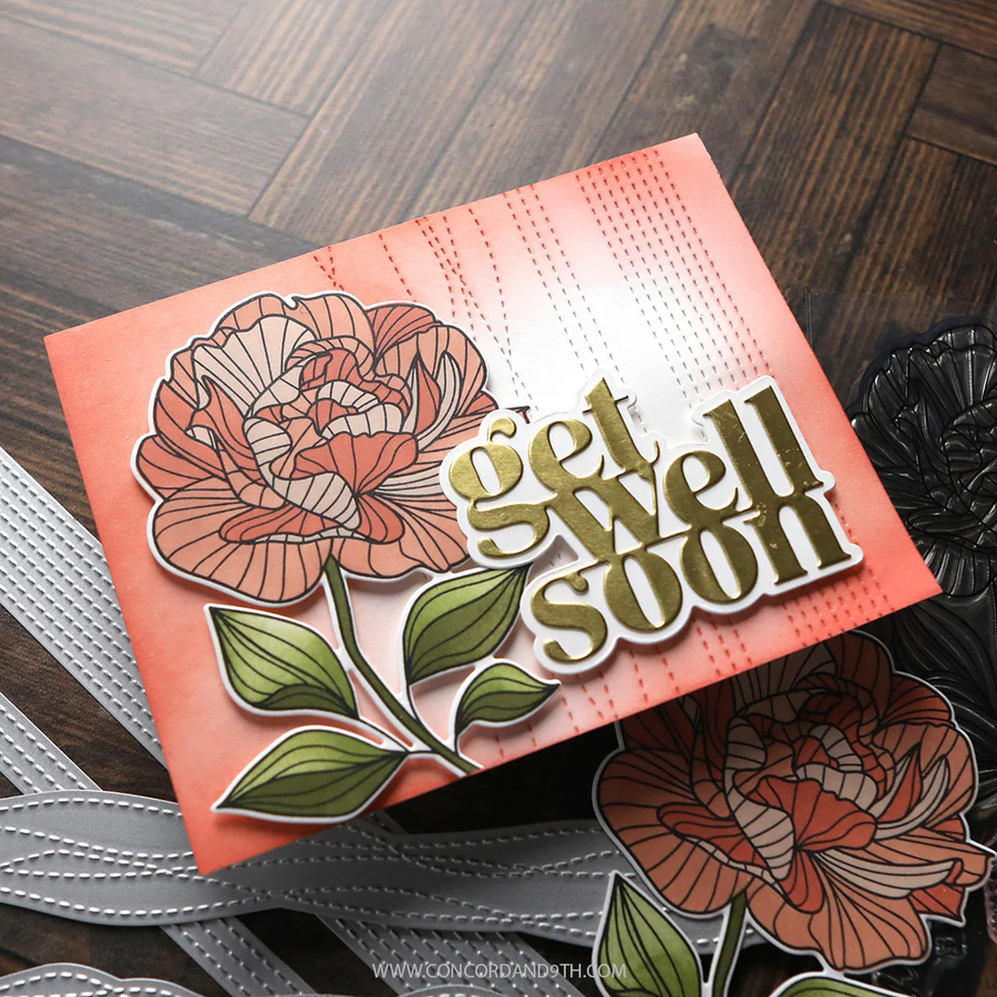 Concord & 9th (Kristina Werner) - Long Line Roses Stamp Set