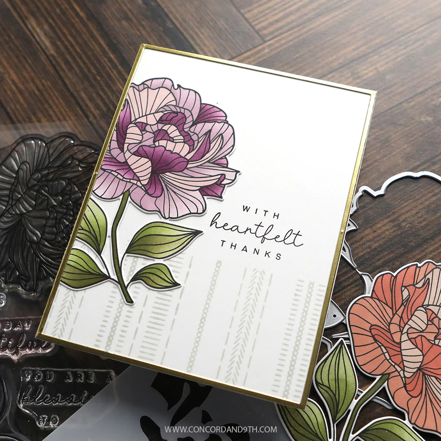 Concord & 9th (Kristina Werner) - Long Line Roses Stamp Set