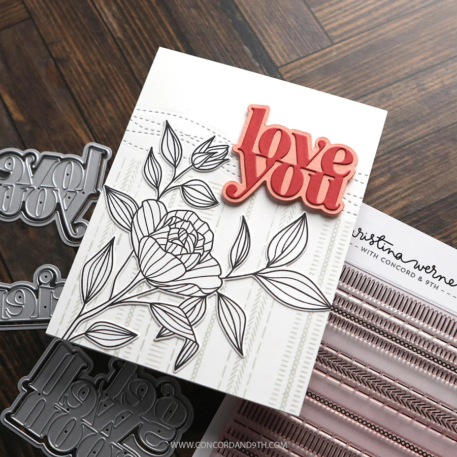 Concord & 9th (Kristina Werner) - Long Line Roses Stamp Set