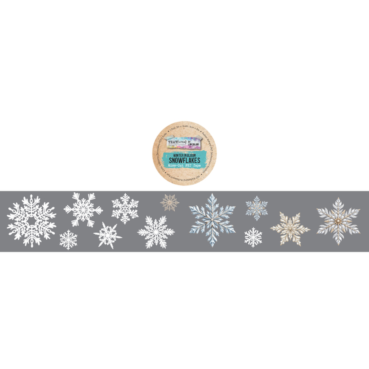 TEXT{ures) by Lou Collins Winter in Bloom Snowflakes Kiss-Cut PET Tape