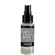 A bottle of Lindy's Starburst Spray with a black spray nozzle and a gray label, shown against a plain white background. Lindy's Gang Silent Night Silver Starburst Spray