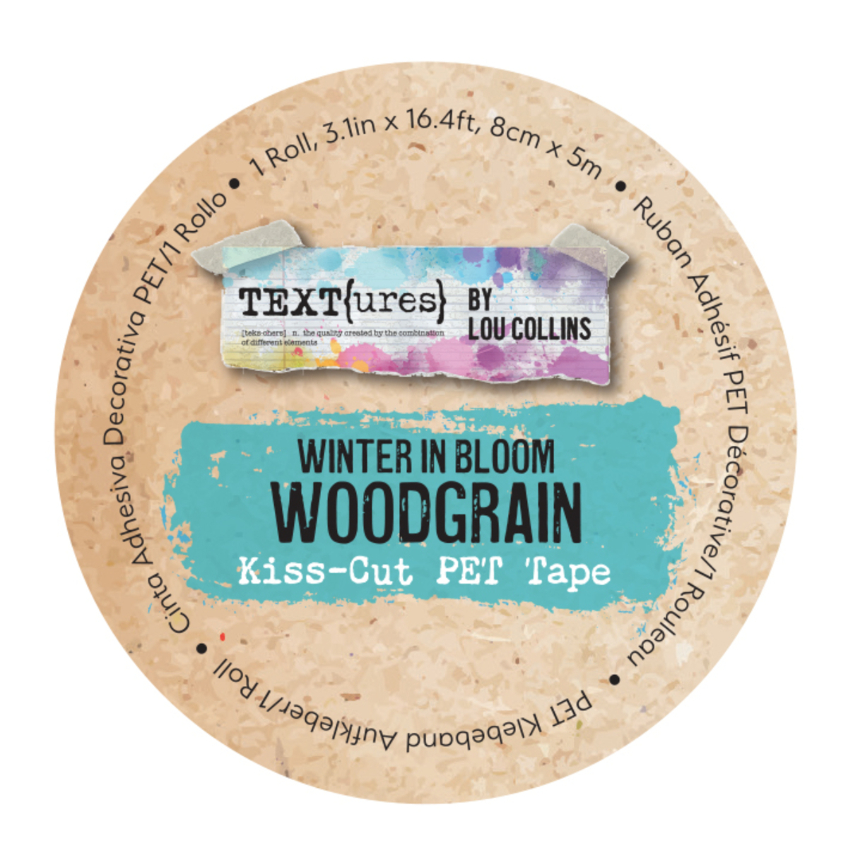 TEXT{ures) by Lou Collins - Winter in Bloom Woodgrain Continuous PET Tape
