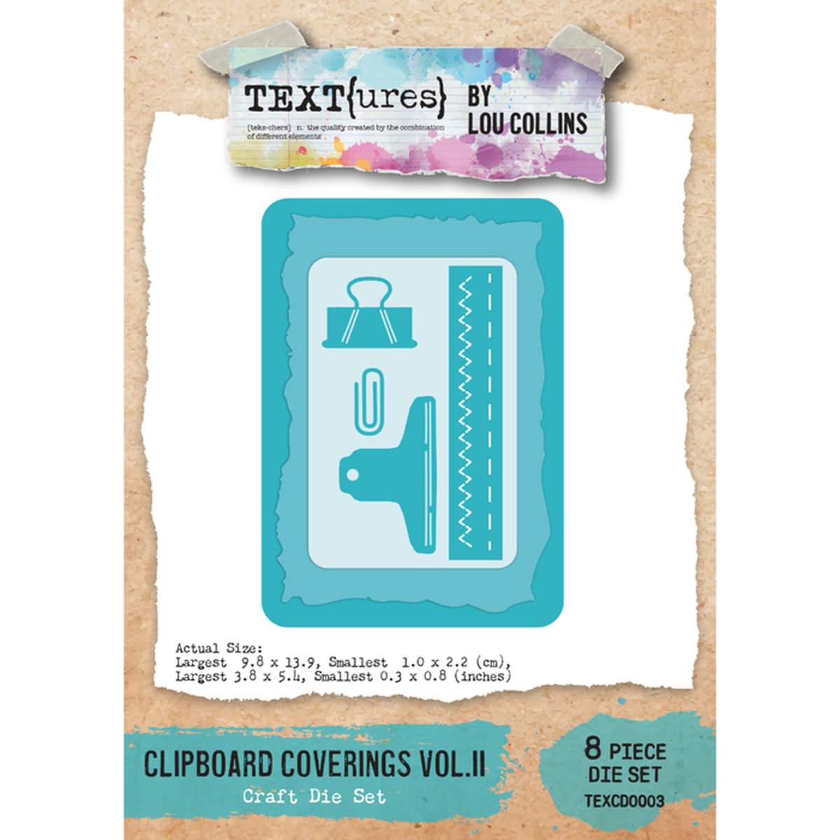 TEXT{ures) by Lou Collins Clipboard Coverings Vol. II Craft Die Set